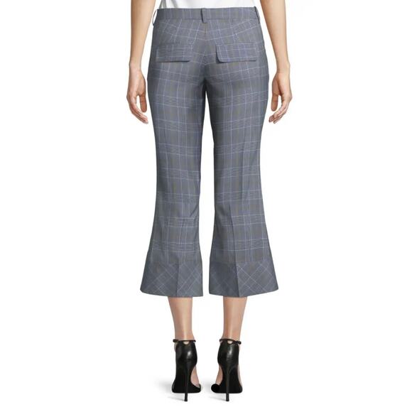 Robert Rodriguez Plaid Crop Flare-Hem Tailored Trousers Size 4 Mid Rise Dressy - Picture 9 of 15